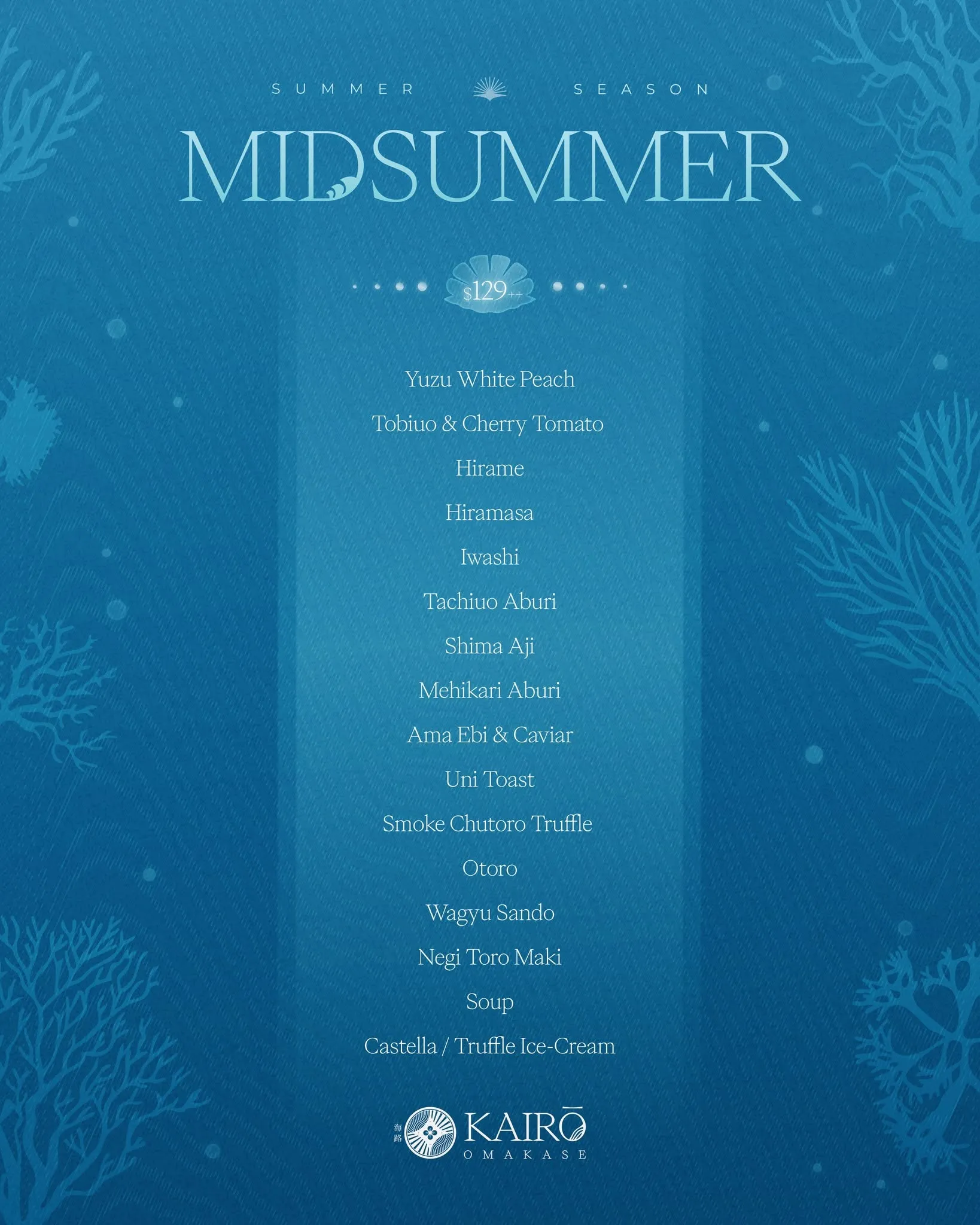 Kairo Omakase Solstice course menu