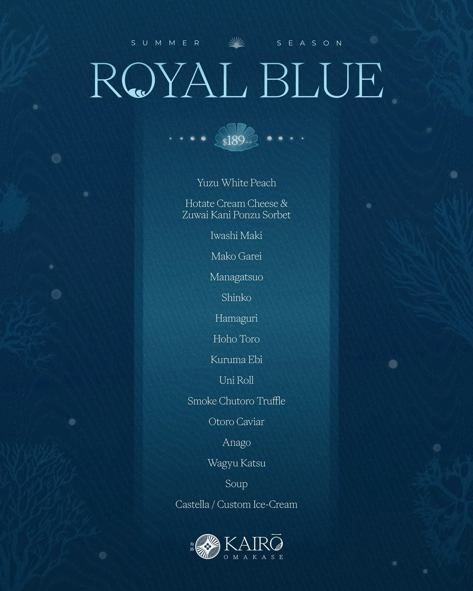 Kairo Omakase Midsummer course menu